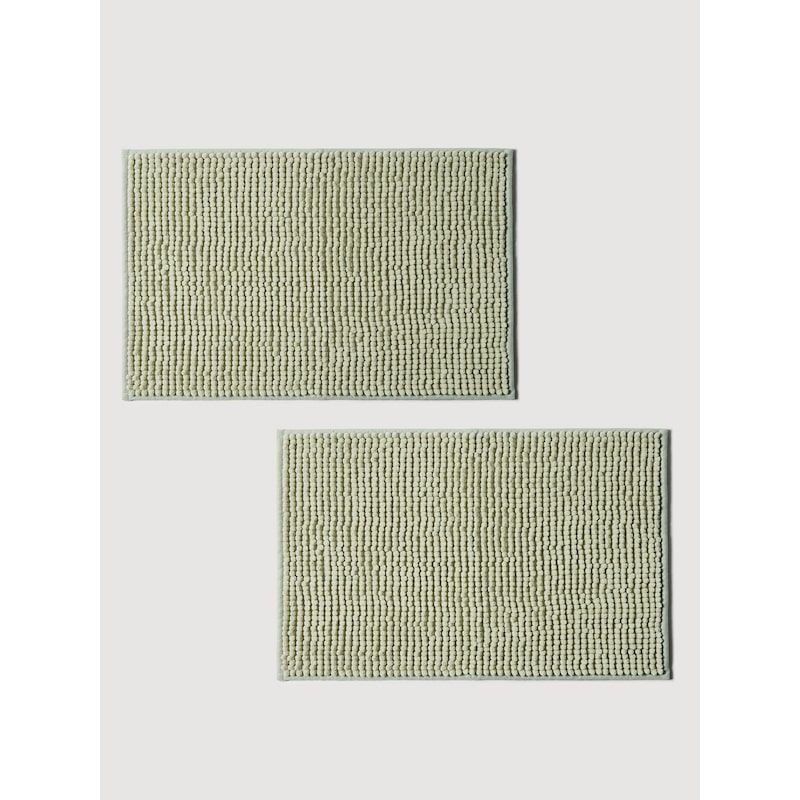JAJU  셔닐 욕실매트 60x40cm 카키그레이[2개]