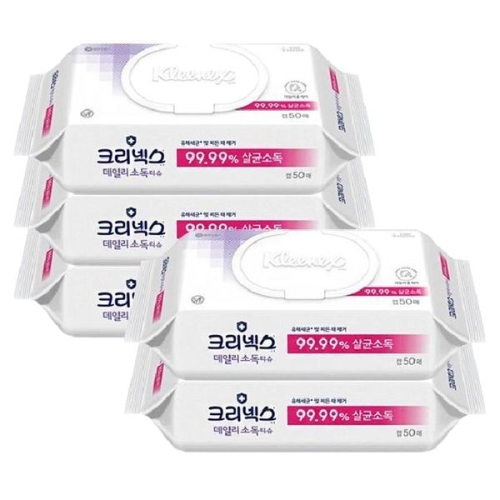 크리넥스 데일리 소독 티슈 50매 (5팩)_이미지