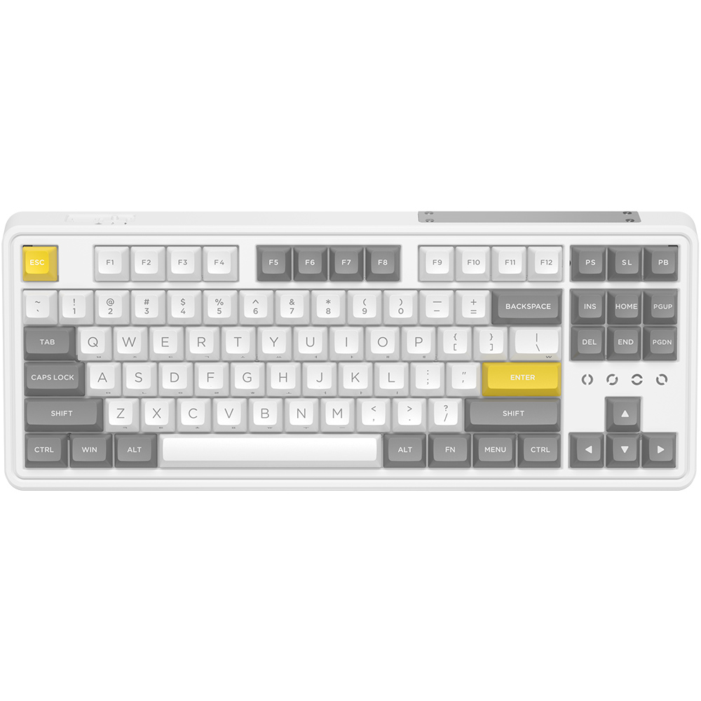 FL-ESPORTS CMK87 유무선 핫스왑 풀윤활 기계식 화이트 그레이 한글 (저소음 크림축)