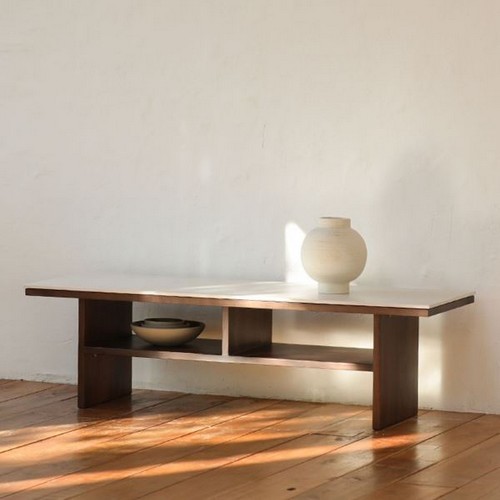 아이반 월넛 원목 TV 선반 다이 세라믹 거실장 1200
