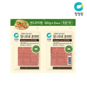 대상 청정원 참나무 훈연 샌드위치햄 120g [34개] 상품이미지