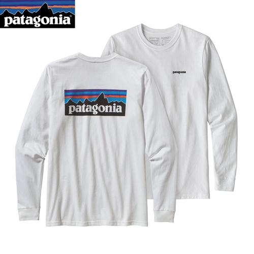 파타고니아 P-6 로고 긴팔티 Patagonia Mens Long-Sleeved P-6 Logo 화이트