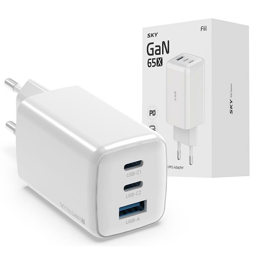 스카이랩 스카이 필 PD PPS 65W 3포트 GaN 충전기 SKY-GaN65X (케이블미포함)_이미지