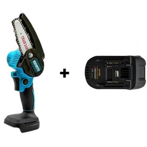 4인치 미니 체인톱 + 보쉬 배터리 변환 어댑터