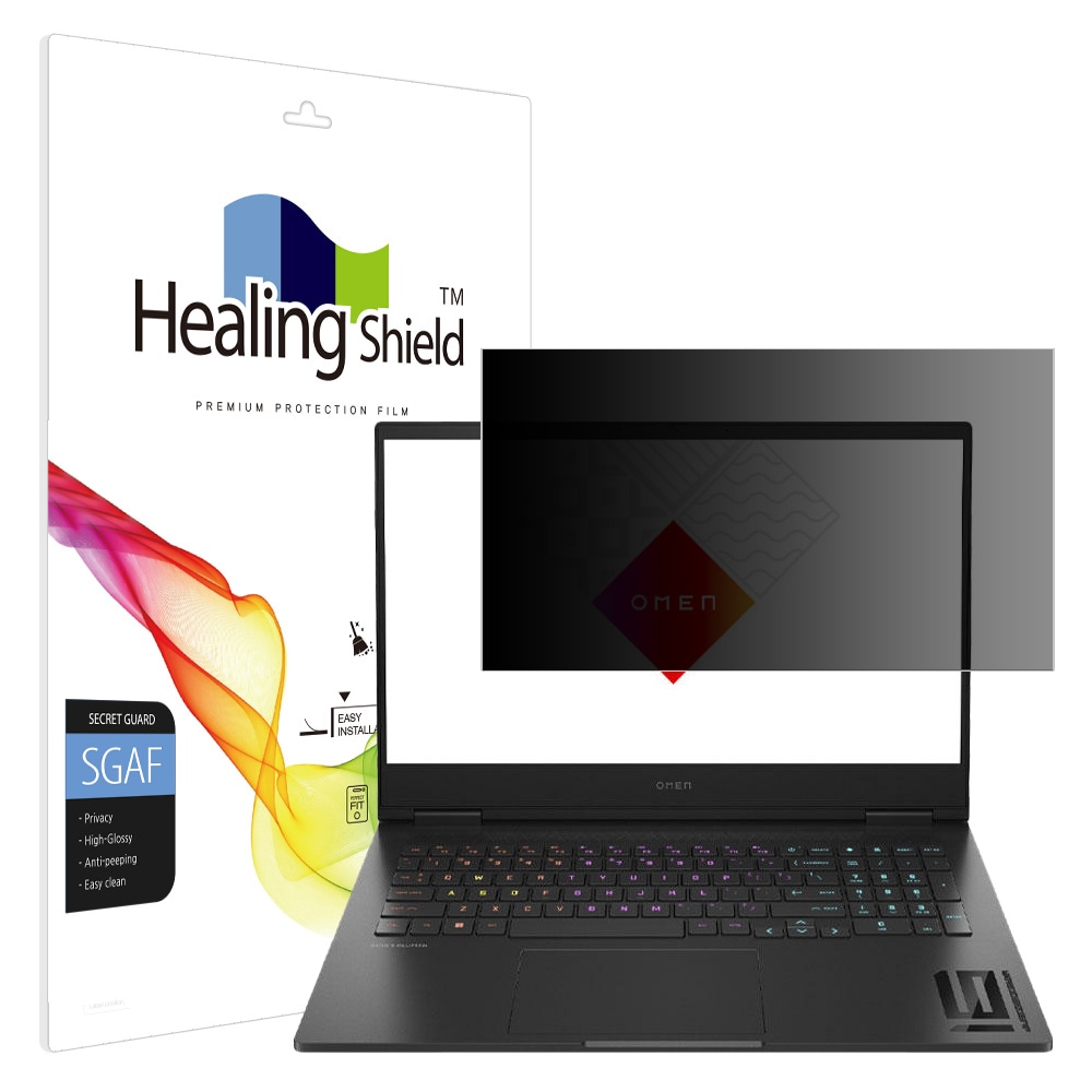 폰트리 힐링쉴드 HP 오멘 16-xf0052AX 프라이버시 고광택 사생활 보호필름_이미지