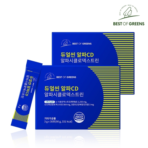 [불명] 베스트오브그린 듀얼씬 알파CD 알파시클로덱스트린 3g 30포 (2개)