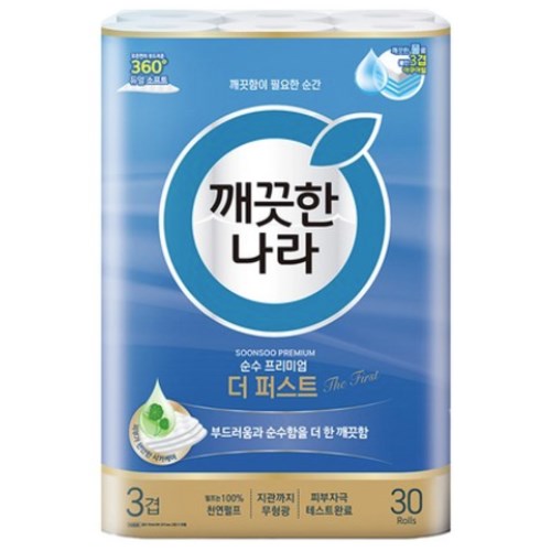 깨끗한나라 순수 프리미엄 더 퍼스트 30m (30롤) (1팩)