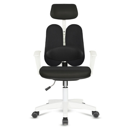 듀얼 고급형 대요추헤더형3각팔 화이트바디 의자 DU49