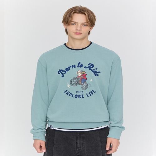 LF 헤지스레이디스 PHIZ 민트 와펜 맨투맨 SPTS5F102E1_이미지