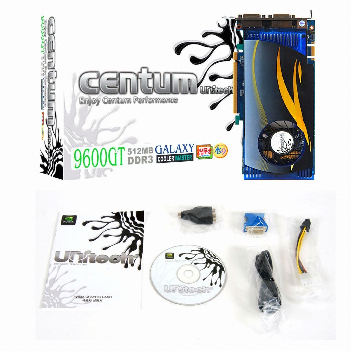 유니텍전자 지포스 9600GT CENTUM GALAXY DDR3 512MB 쿨러마스터_이미지