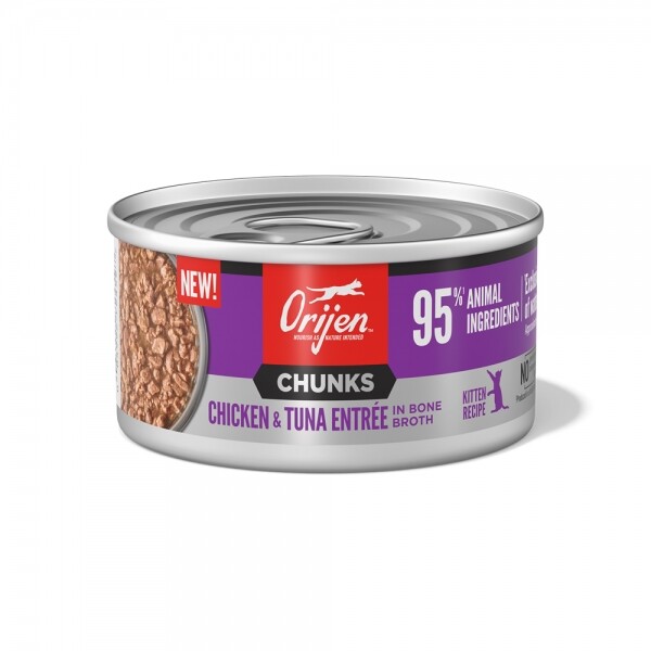 오리젠 캣 청크 치킨&튜나 키튼 캔 85g