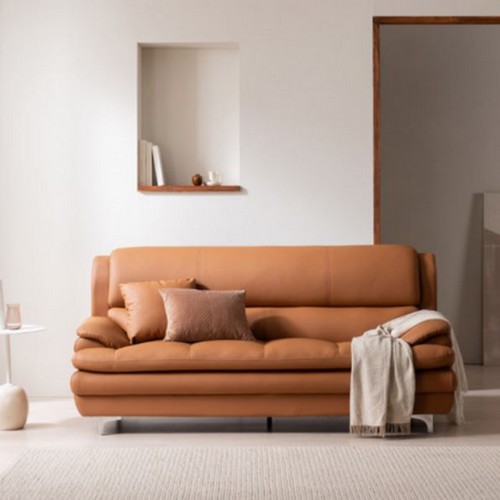 삼익가구 에클레르 프리미엄 가죽 소파 3인용 (스툴별도)_이미지