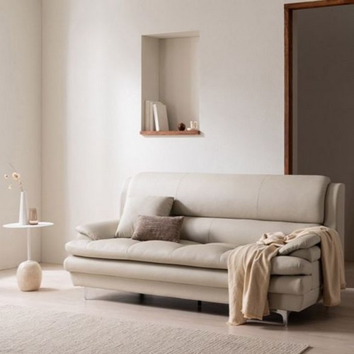 삼익가구 에클레르 프리미엄 가죽 소파 3인용 (스툴별도)_이미지