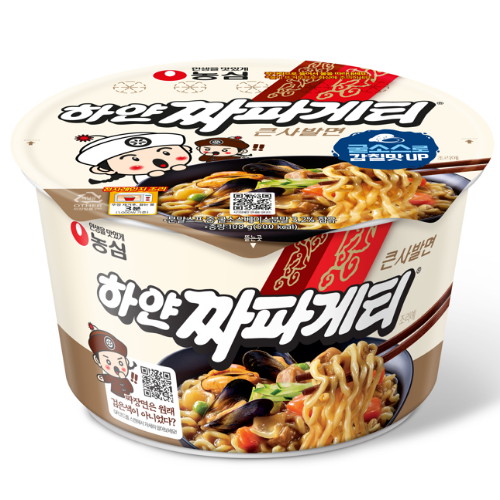 농심 하얀 짜파게티 큰사발면 108g (1개)