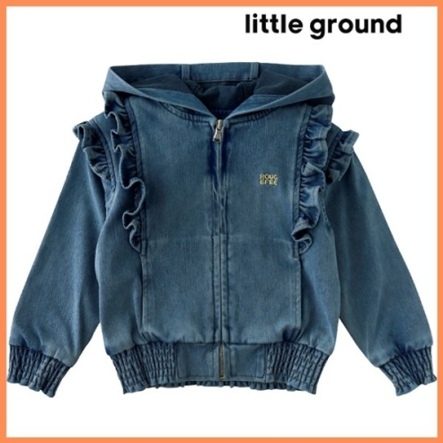 리틀그라운드 8 루즈페 76119-201-01 데님프릴후드집업 아동여아 아우터 상의 데일리 선물 코디룩_이미지