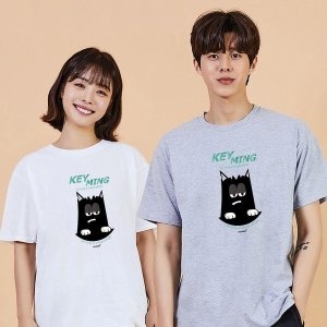 키밍 지친 고양이 화이트반팔 검은색티 흰색티셔츠 W6A5094_이미지