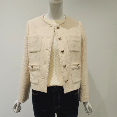 비지트인뉴욕 프린지 라운드 트위드 자켓 VB1JK72_이미지