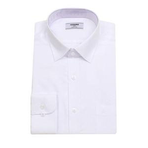 스냅단추 있는 CP 트윌 화이트 일반핏 긴소매 R712F0004WH