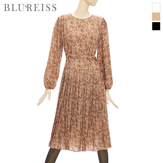 블루레이스 플라워나염플리츠원피스 BKF1OP3241