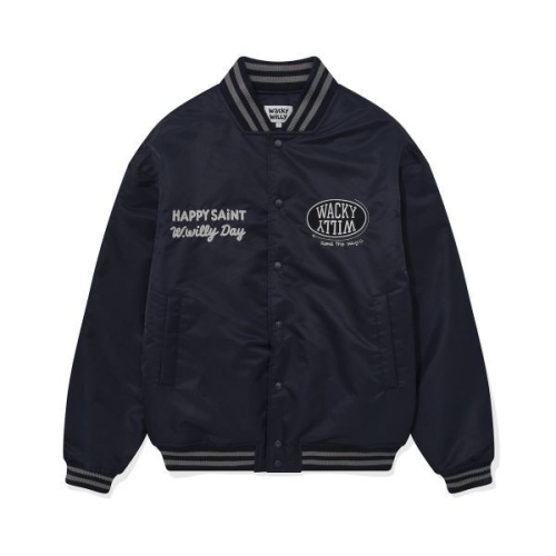비케이브 와키윌리 와키월리 WACKY WILLY 나일론 바시티 점퍼 네이비 MG2403JK18NA 117616