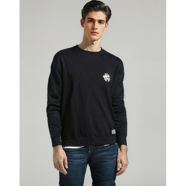 캠브리지 남여공용 네이비 그래픽 맨투맨 CQTS3E102N2