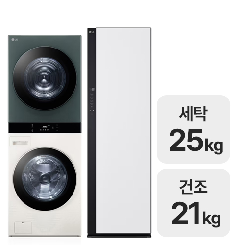 LG전자 트롬 오브제컬렉션 워시타워 WL21EGZU + 스타일러 SC5MSR82H_이미지