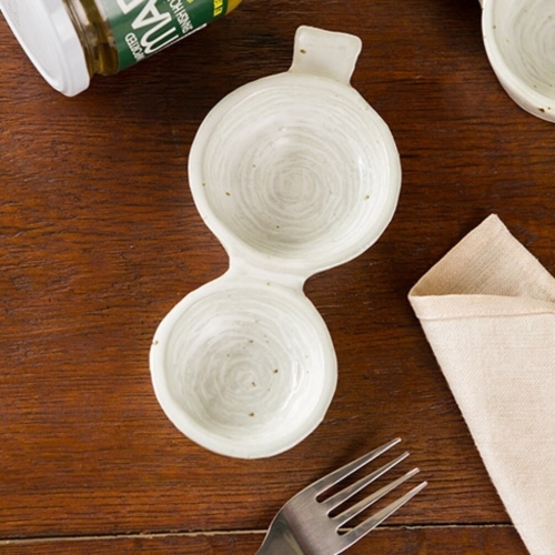 이진 돌비 화이트 쌍초장기 종지 17.5cm