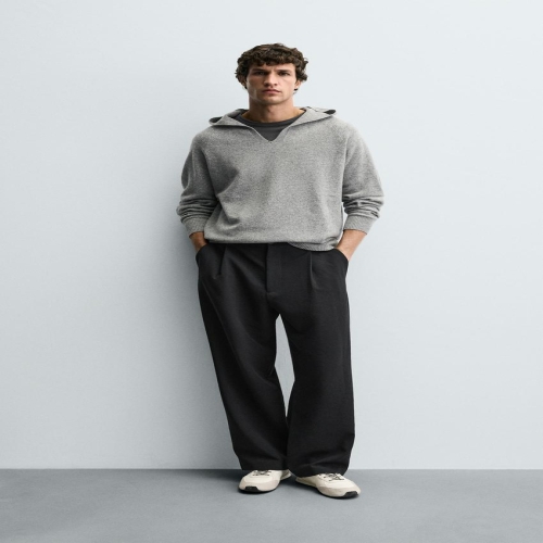 자라 울 후디 후드티 JUMPER 스웨터 그레이 말 2963469_이미지