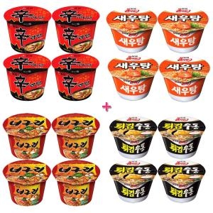 농심 컵라면 4x4세트 큰사발 16개 새우탕 너구리 우동_이미지