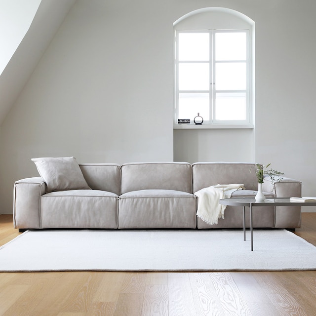 시스디자인  테라 브루투스 레더 패브릭 소파 4인용 (스툴별도)