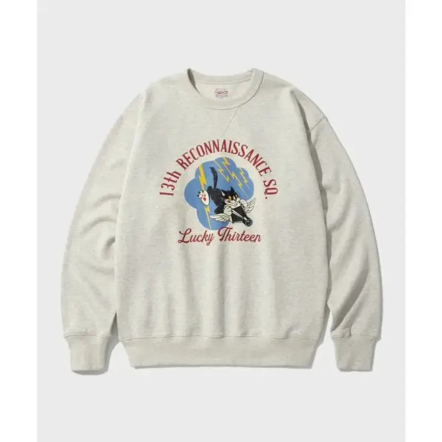 아웃스탠딩 MIL SWEAT LUCKY THIRTEEN OATMEAL 439927