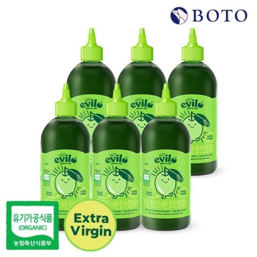 보뚜슈퍼푸드 에빌로 유기농 엑스트라버진 올리브오일 500ml (6개)