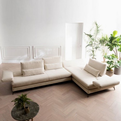 에싸  디오마레 코너형 스윙기능 리브 패브릭 소파 4인용