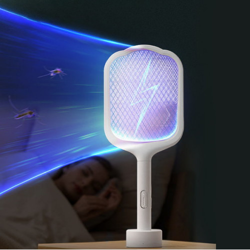 전기모기채 파리채 수면중 모기 유인 전자모기채 2in1