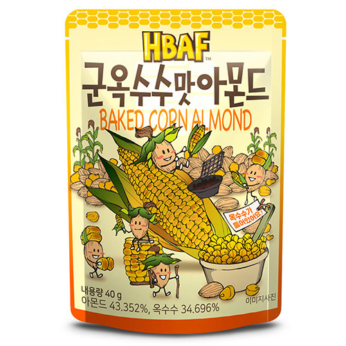 HBAF 군옥수수맛 아몬드 40g (12개)_이미지