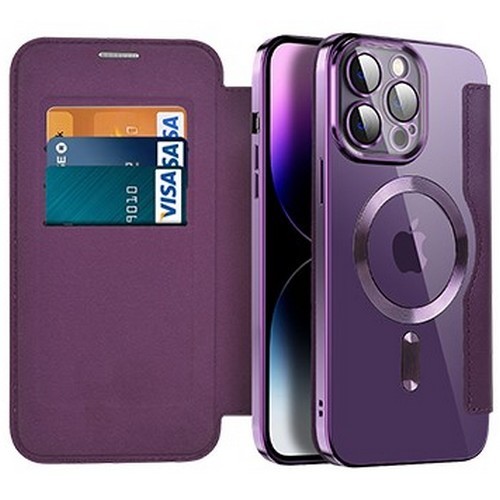 수나르 갤럭시S23 FE 맥세이프 클리어백 가죽 플립커버 케이스_이미지