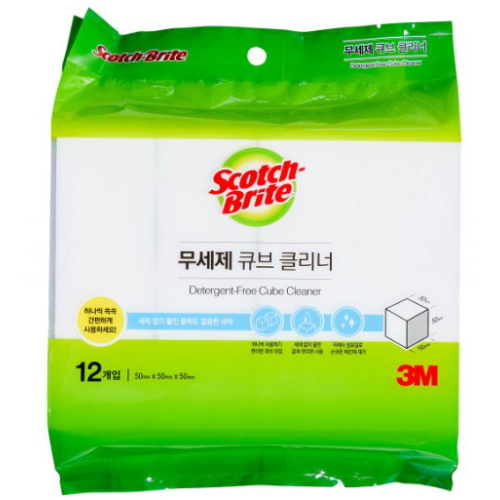 3M 스카치브라이트 무세제 큐브 클리너 12개입 (1개)_이미지