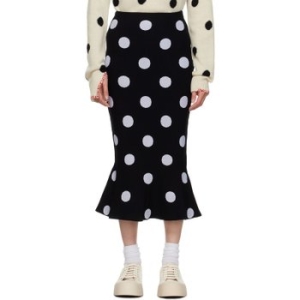 마르니 블랙 폴카 도트 미디 스커트 GOMD0090Q4 UFV113 DON99 Black