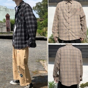엄지척 남자 대학생 패션 체크 남방 새학기 선물_20478694_667501 667501_20478694_667501