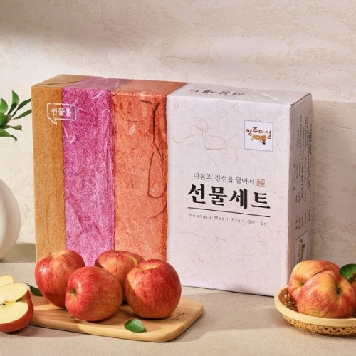 영주마실 푸드엔헬스 꿀사과 홍로 10~12과 선물세트 3kg (1개)_이미지