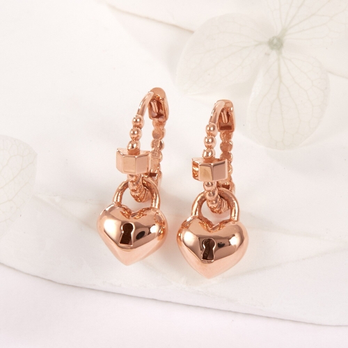 비앤비골드 14K 통통 하트 자물쇠 원터치 귀걸이 한쌍 PNE42043