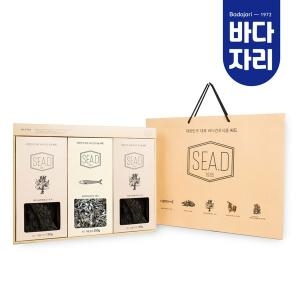 바다자리 설날선물세트 씨드 3종 선물세트 미역멸치미역 기장산 +쇼핑백 포함