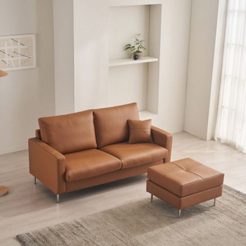 케이하우스홀드 멕소 천연가죽 소파 3인용 (스툴포함)