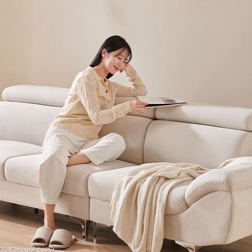 삼익가구 허그 헤드틸팅 아쿠아텍스 패브릭 소파 6인용 (스툴별도)_이미지