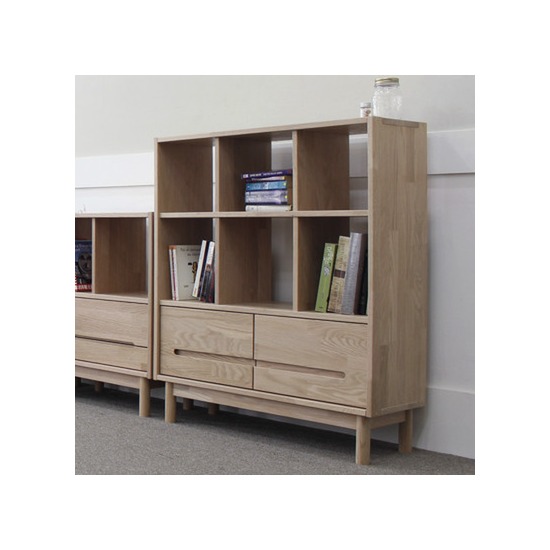 트리앤조이 원목 2단 오크책장 (85cm)