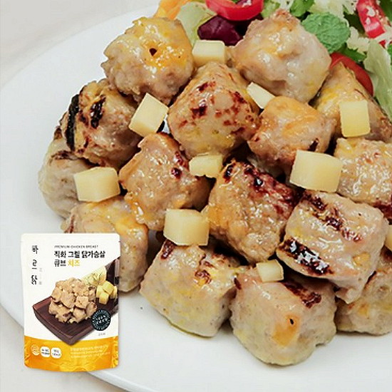 메디쿼터스 바르닭 직화 그릴 닭가슴살 큐브 치즈 100g (1개)