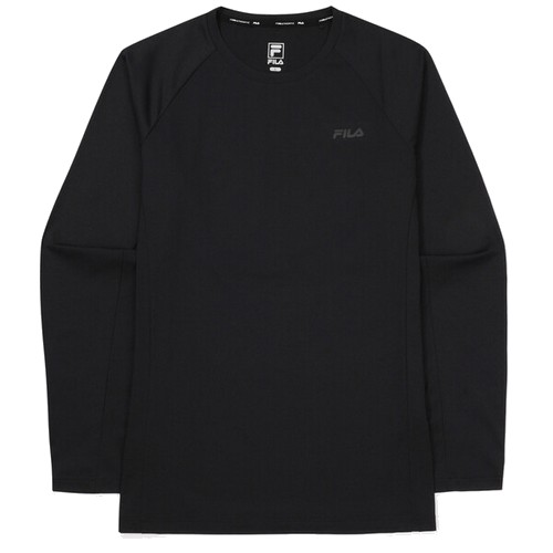 휠라 그래픽 고신축 긴팔티 FS2RLF3201M (BLK, 블랙)