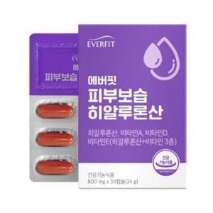 내츄럴플러스 에버핏 피부보습 히알루론산 800mg 30캡슐