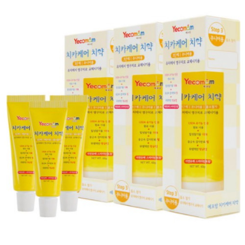 예꼬맘 치카케어 치약 3단계 60g + 미니치약 15g (1세트)