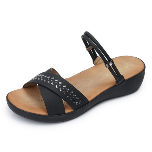 베어파우 RHONDA 블랙 쿠션 여성샌들 K1939001QB-W